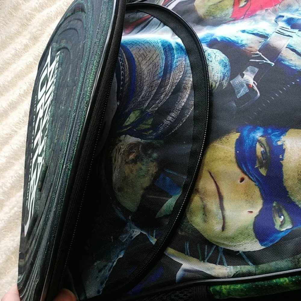 NEW Kid's Backpack Teenage Mutant Ninja Turtle 16" Sewer Shell Mesh Side Pockets - Picture 6 of 8